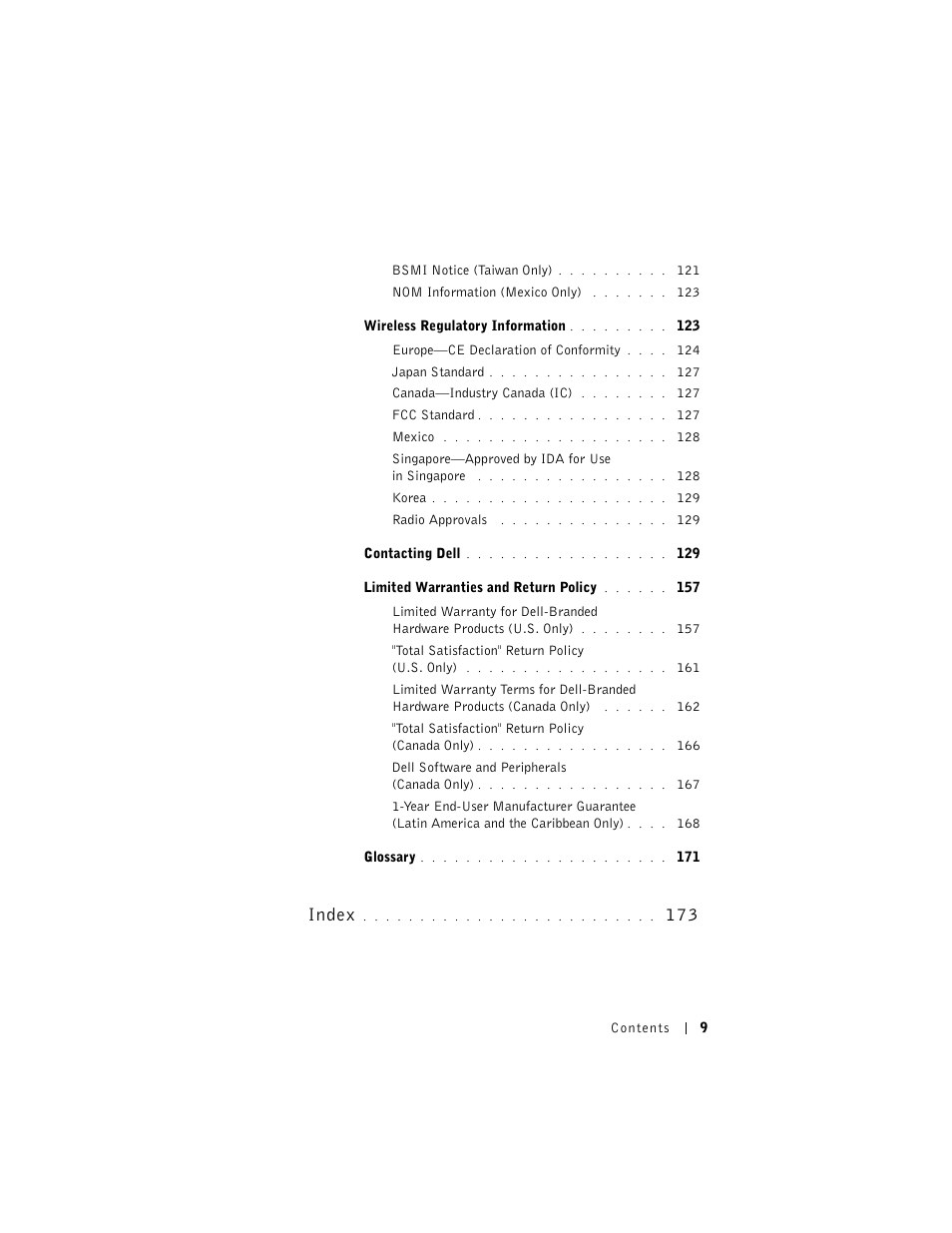Index | Dell AXIM X3 User Manual | Page 9 / 178