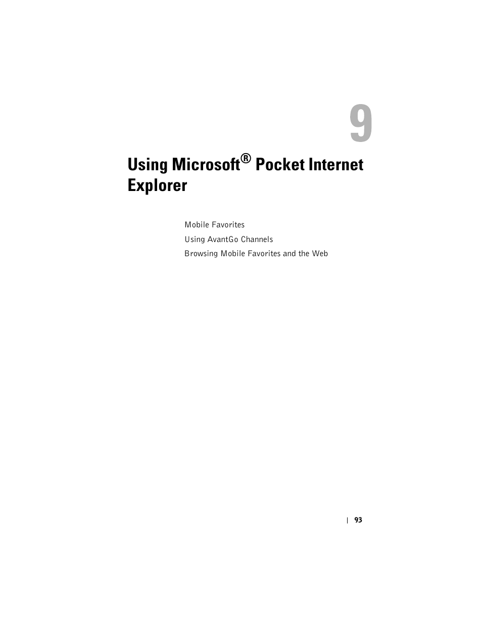 Using microsoft, Pocket internet explorer | Dell AXIM X3 User Manual | Page 93 / 178