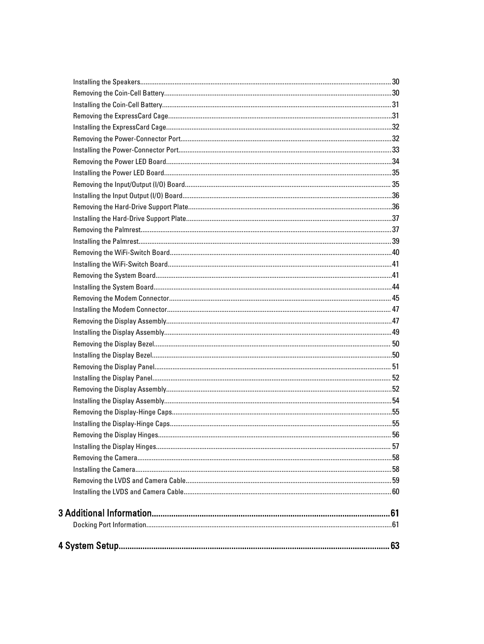 3 additional information, 4 system setup | Dell Latitude E6530 (Mid 2012) User Manual | Page 4 / 87