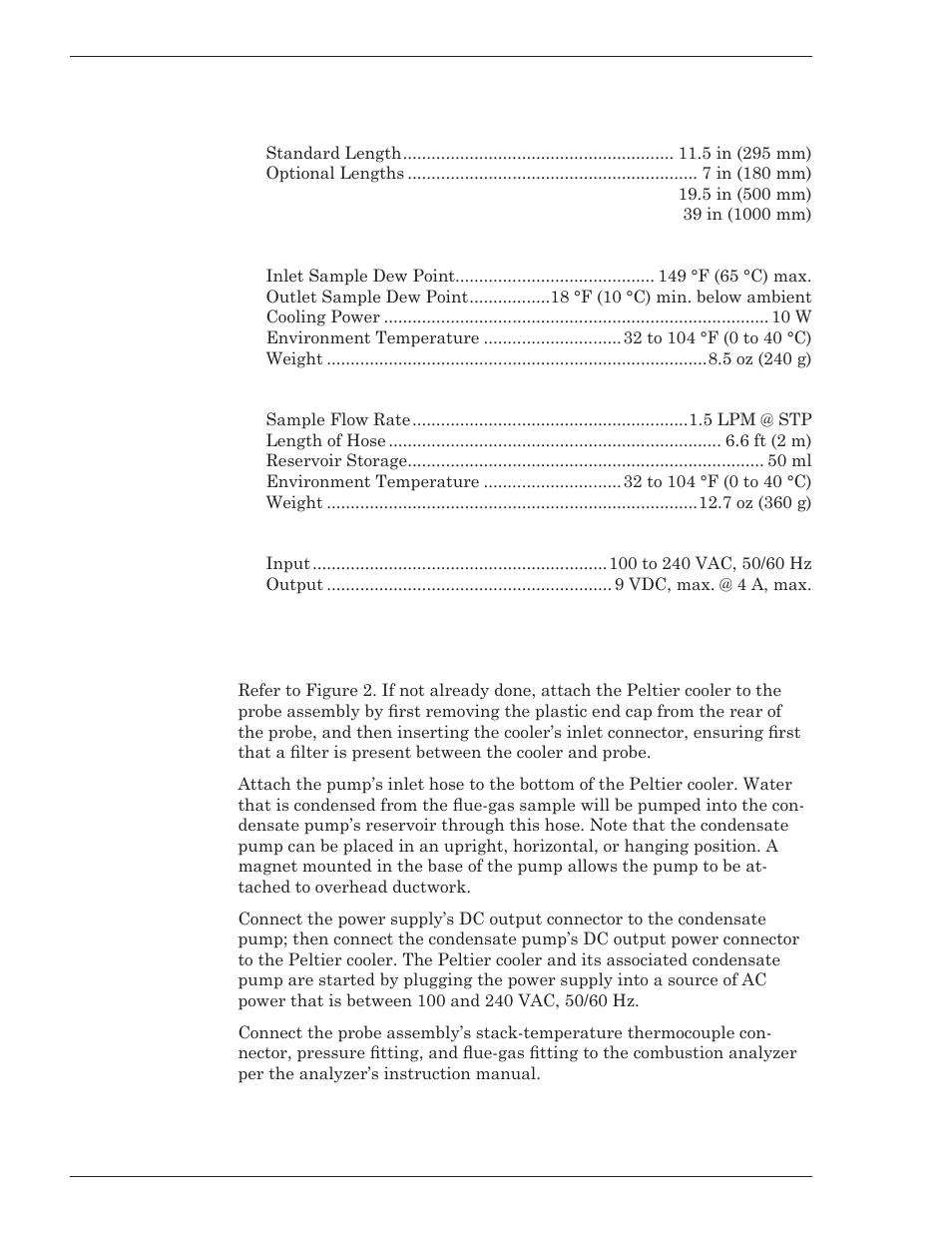 Technical data, Equipment setup | Bacharach 24-7224 User Manual | Page 2 / 10