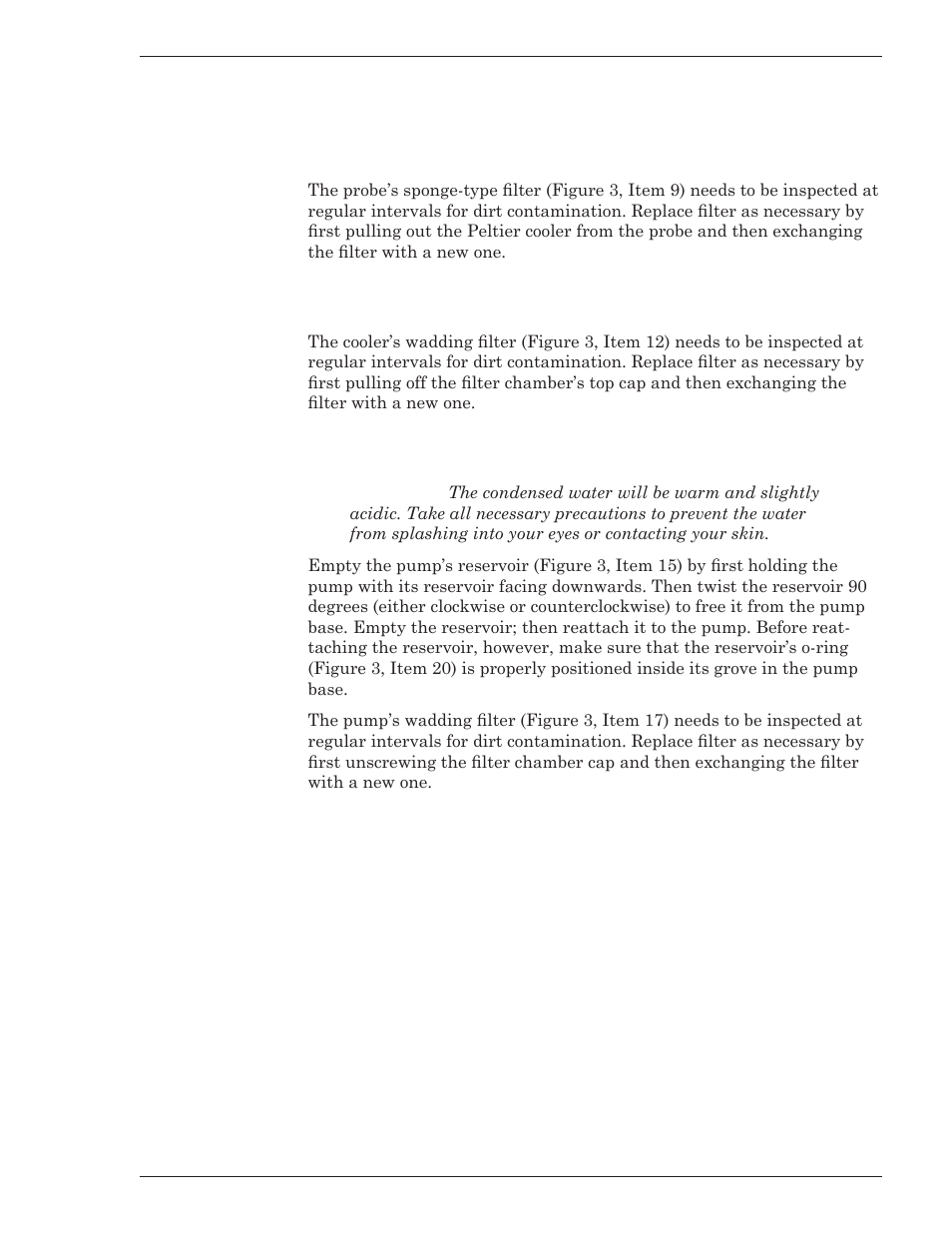 Maintenance, Probe, Peltier cooler | Condensate pump | Bacharach 24-7224 User Manual | Page 5 / 10