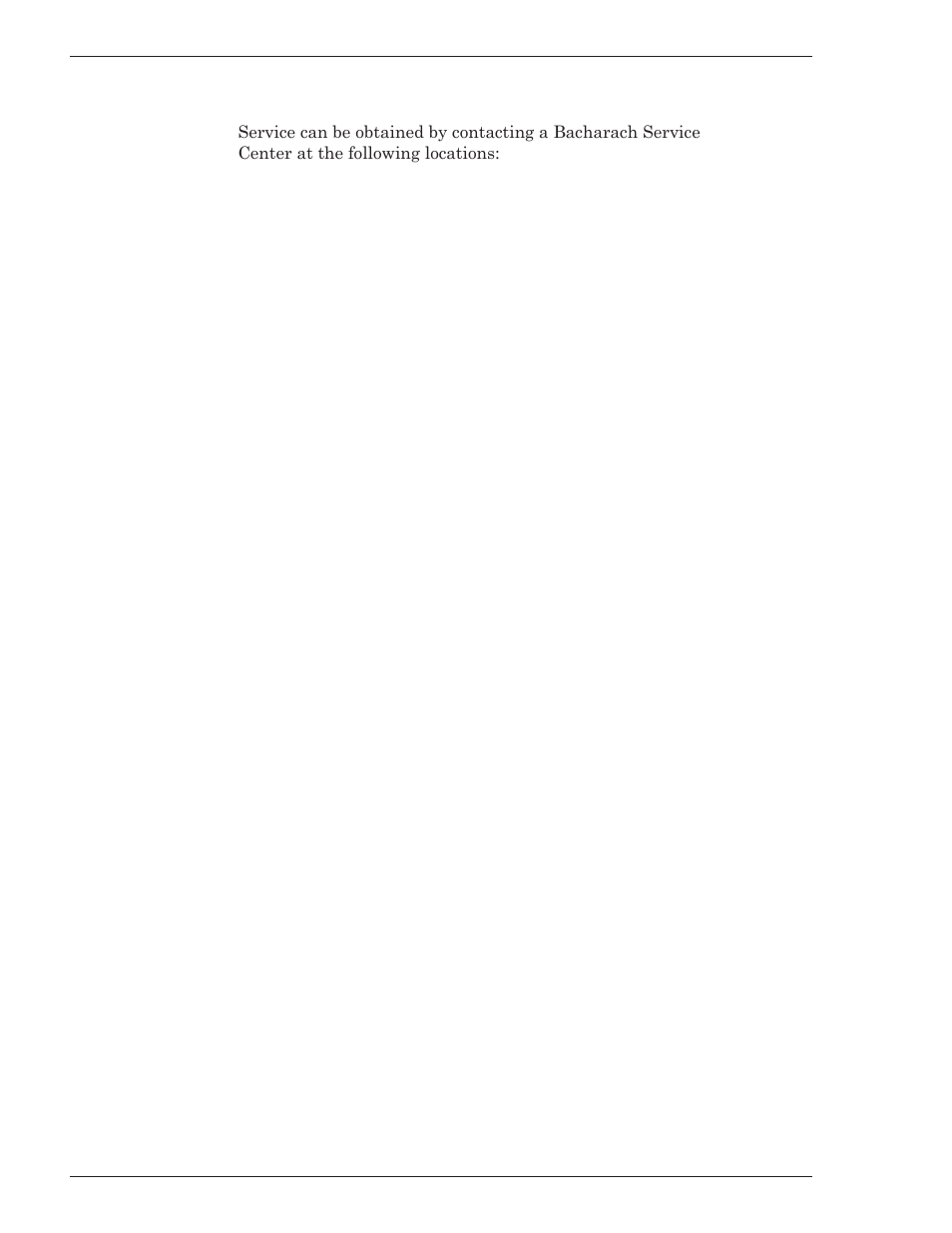 Bacharach sales/service centers | Bacharach 24-7224 User Manual | Page 8 / 10
