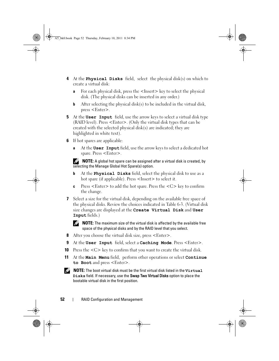 6 if hot spares are applicable | Dell PowerEdge RAID Controller S100 User Manual | Page 52 / 110