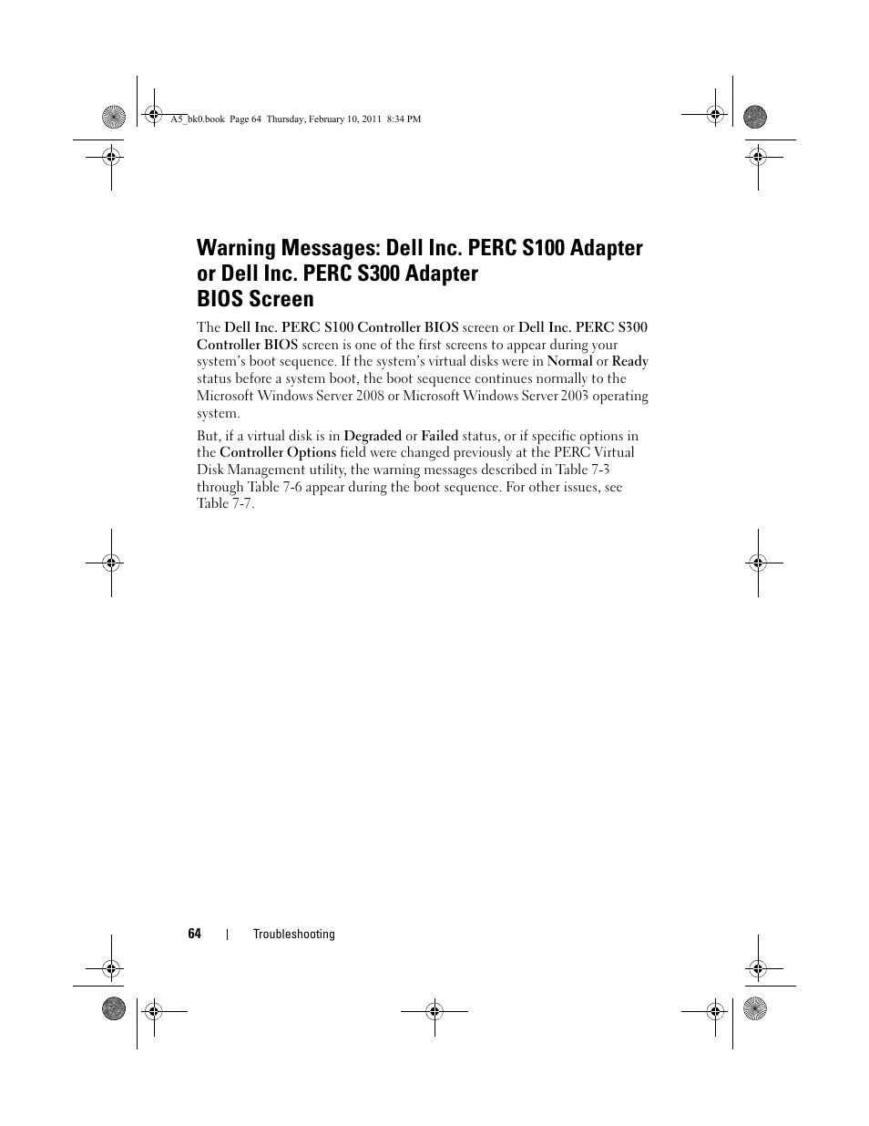 Dell PowerEdge RAID Controller S100 User Manual | Page 64 / 110