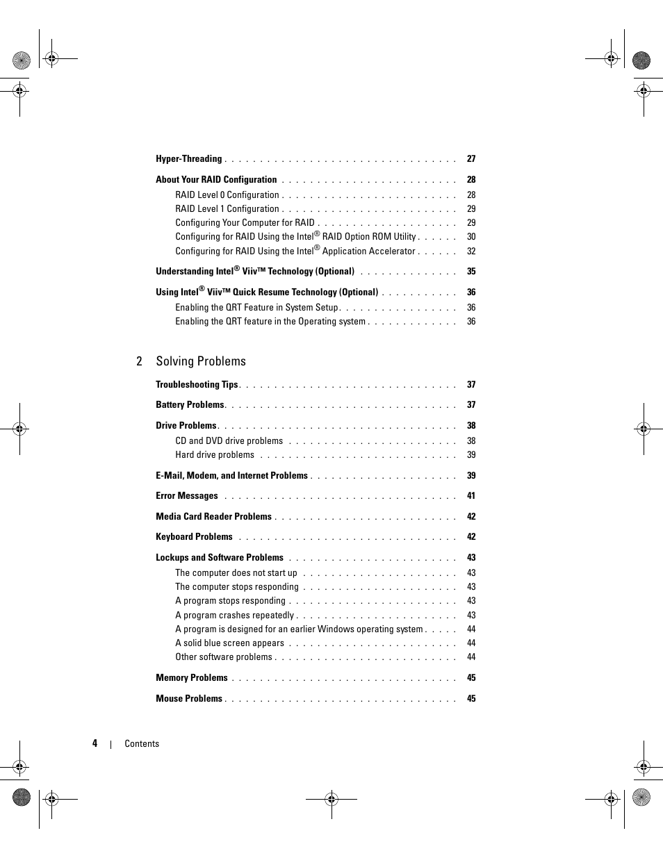 2solving problems | Dell XPS 400/Dimension 9150 User Manual | Page 4 / 148