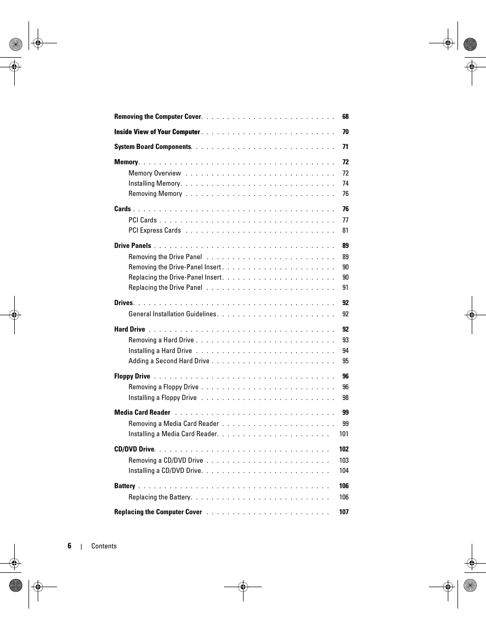 Dell XPS 400/Dimension 9150 User Manual | Page 6 / 148