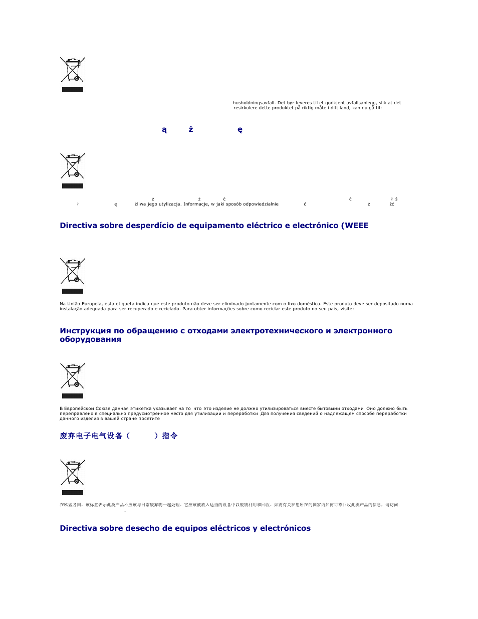 废弃电子电气设备（ weee ）指令 | Dell 5210n Mono Laser Printer User Manual | Page 124 / 150