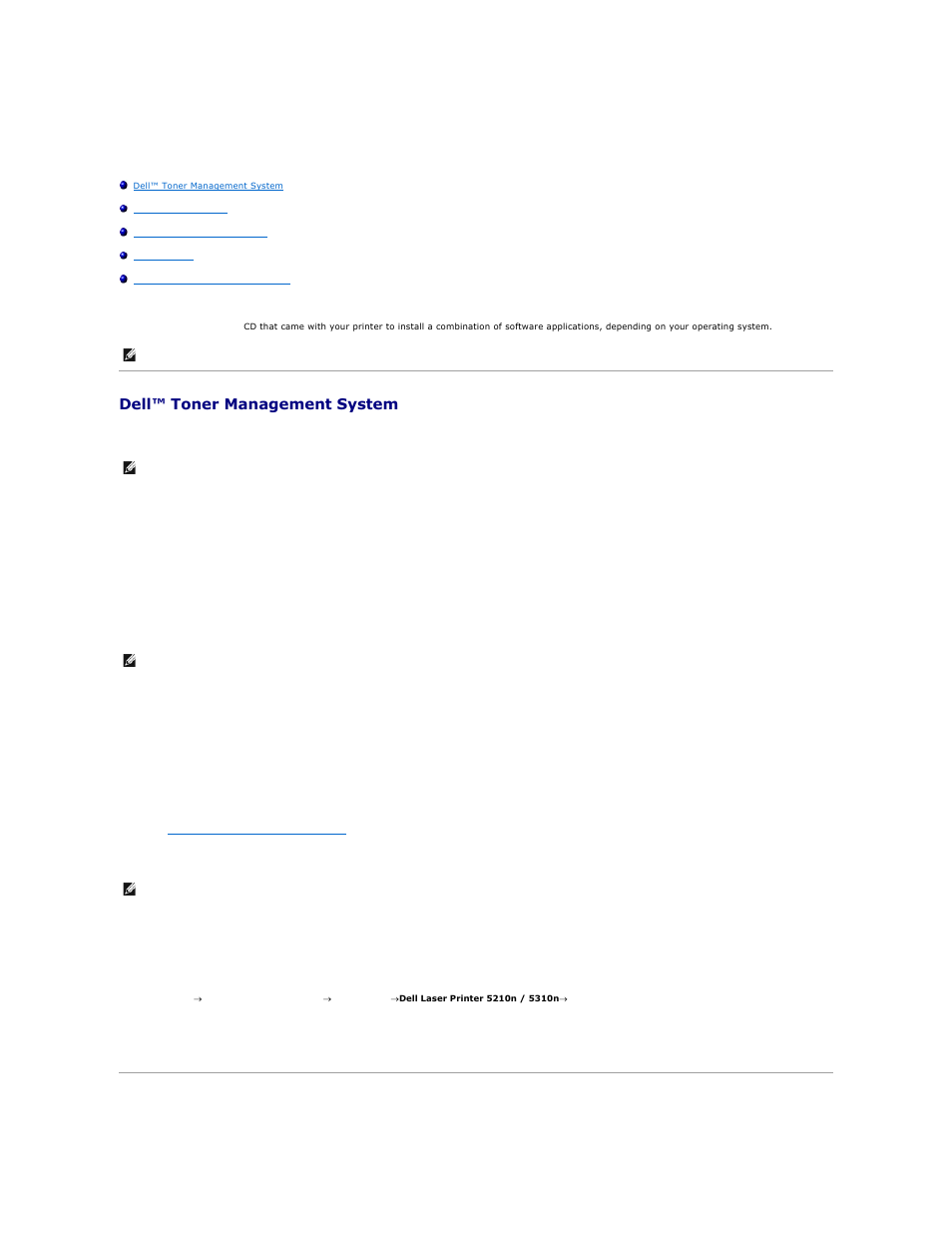 Software overview, Dell™ toner management system, Set ip address utility | Status monitor center, Printing status window, Dell printer supplies reorder application | Dell 5210n Mono Laser Printer User Manual | Page 126 / 150