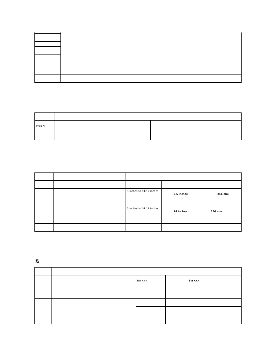 Custom types, Universal setup, Bin setup | Dell 5210n Mono Laser Printer User Manual | Page 56 / 150