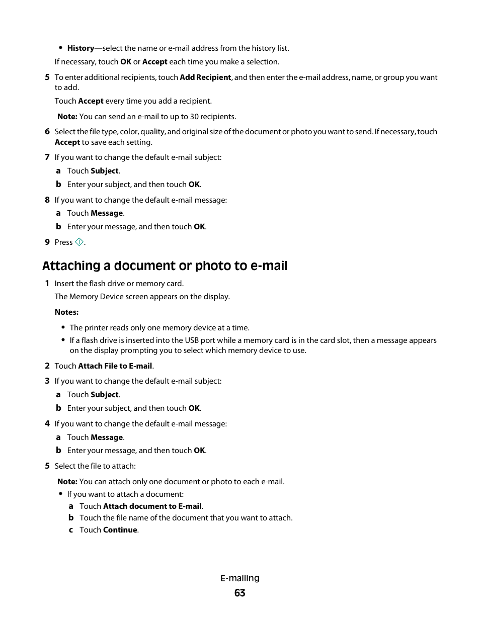 Attaching a document or photo to e-mail | Dell P713w All In One Photo Printer User Manual | Page 63 / 125