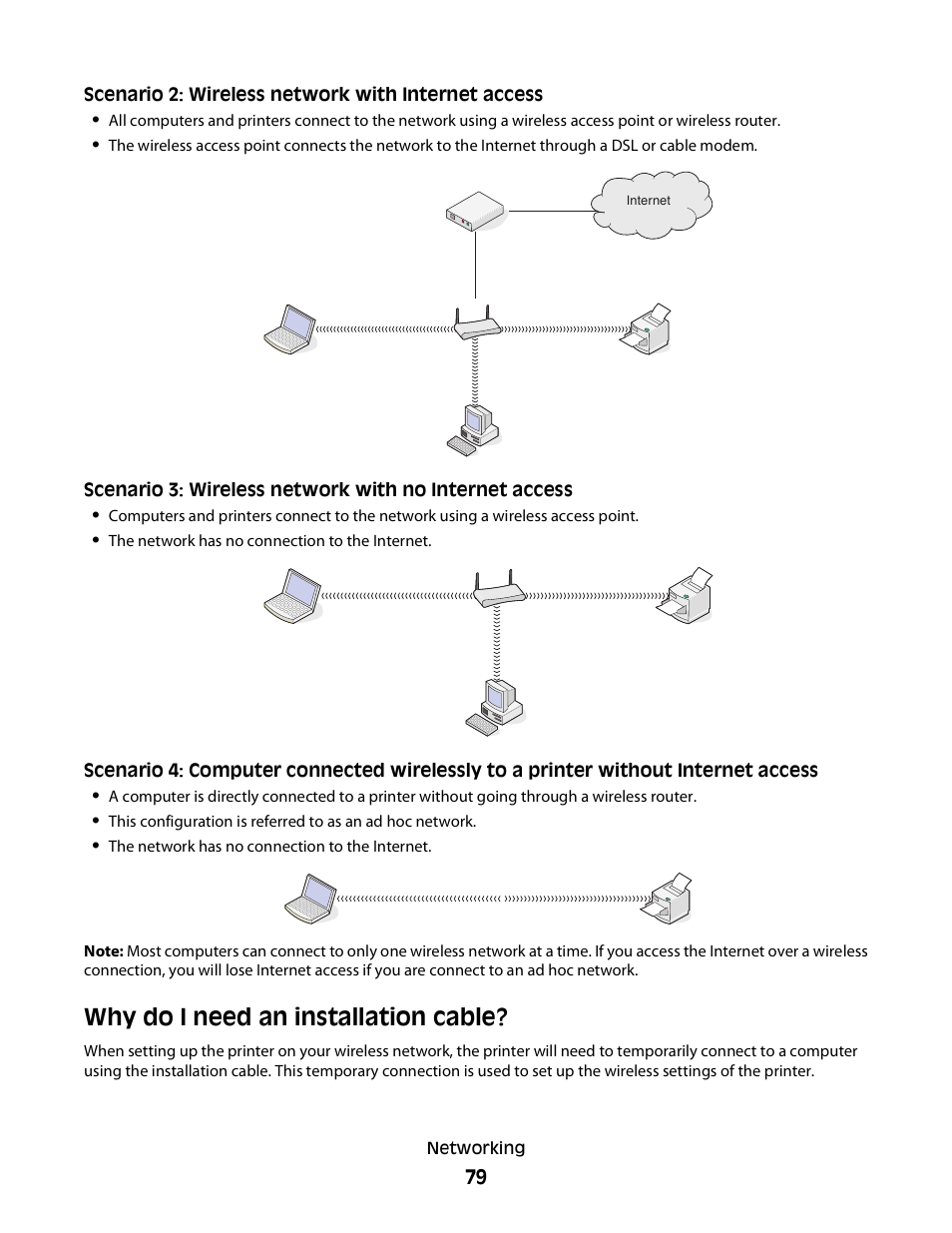Why do i need an installation cable | Dell P713w All In One Photo Printer User Manual | Page 79 / 125