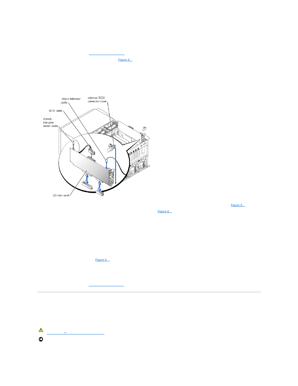 Memory riser cards, Removing the i/o riser card, Replacing the i/o riser card | Dell PowerEdge 6600 User Manual | Page 56 / 77