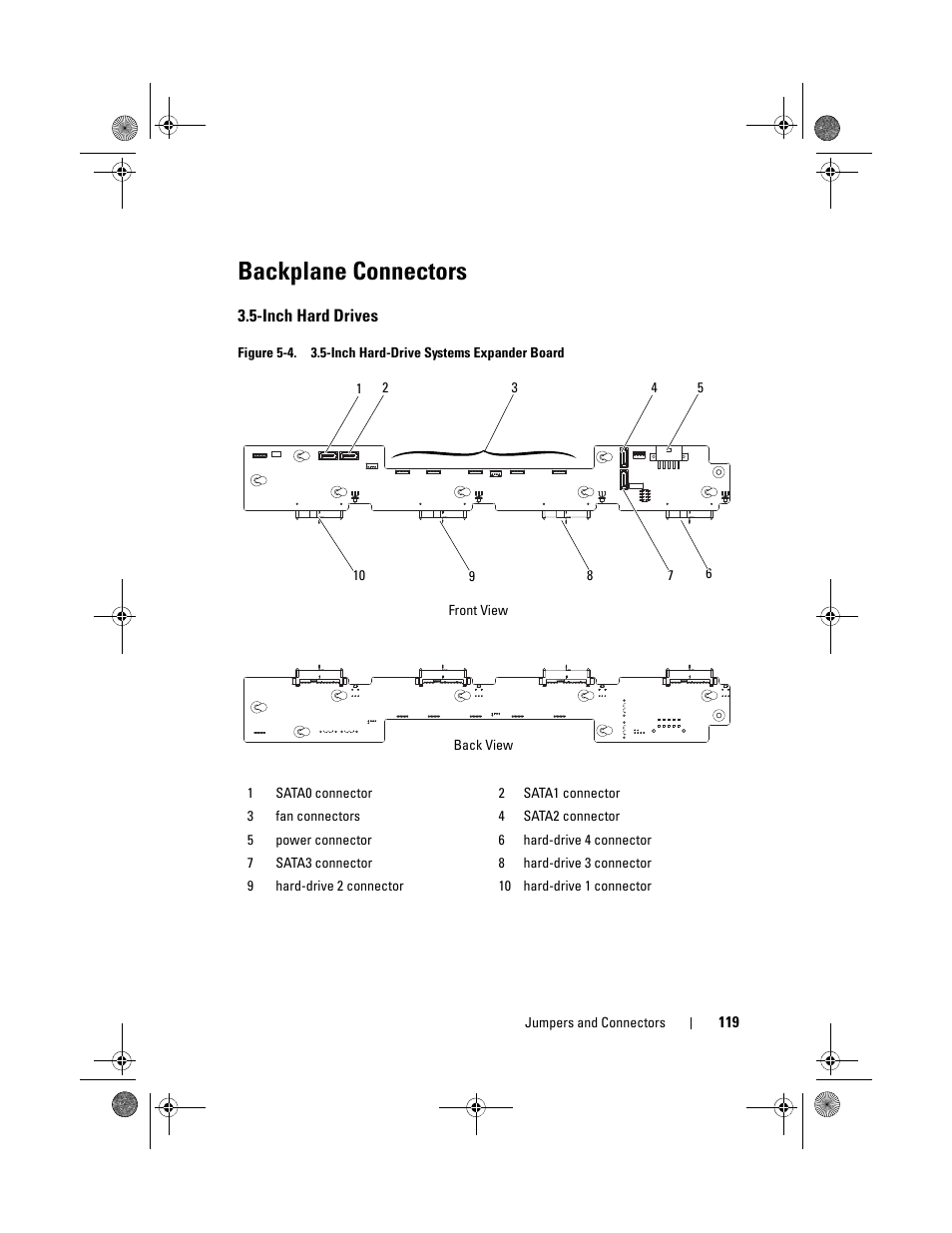 Backplane connectors, Inch hard drives, Figure 5-4, and f | Figure 5-4, and, All fan cables. see figure 5-4 a, Figure 5-4 | Dell PowerEdge C1100 User Manual | Page 119 / 140