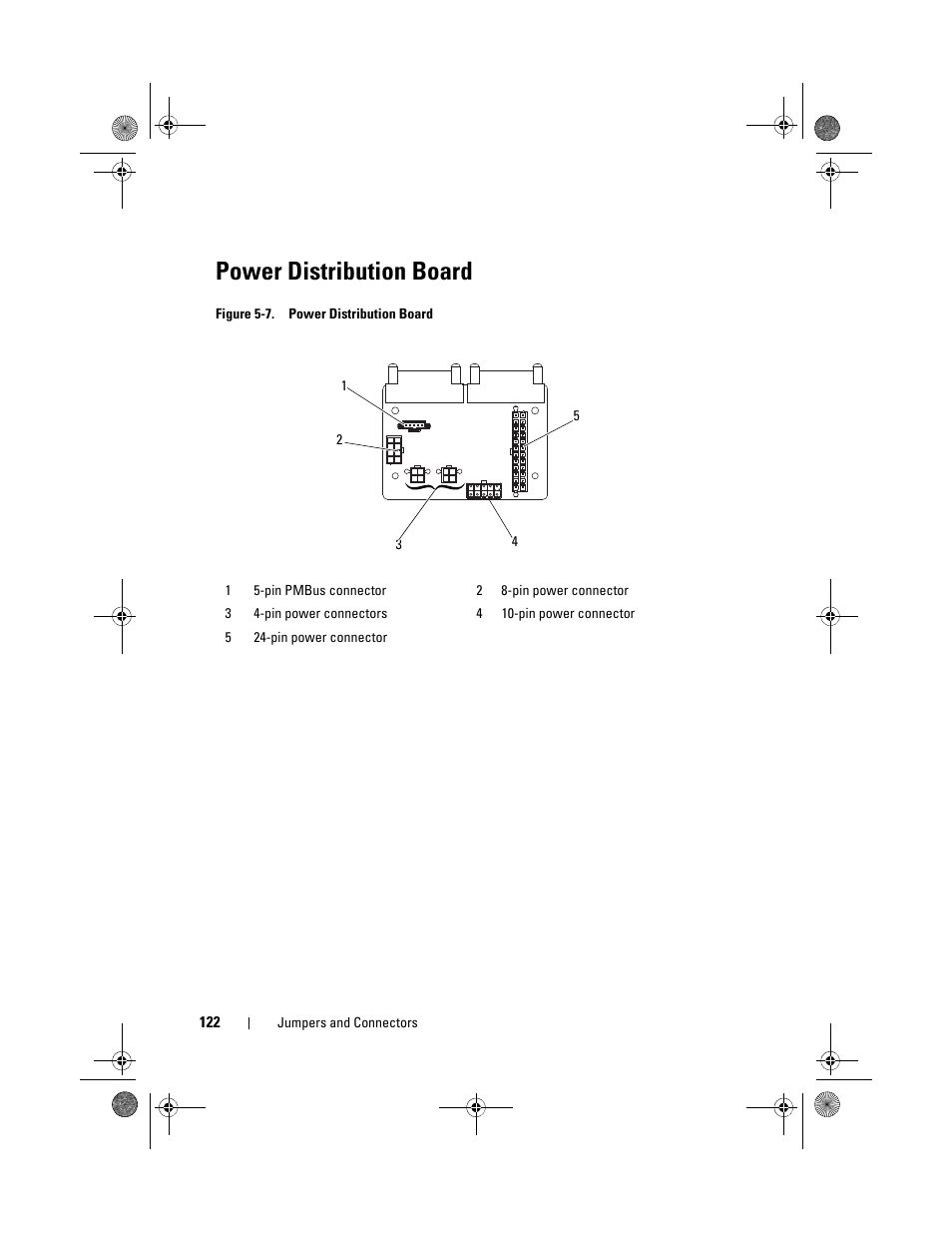 Power distribution board, Figure 5-7, E figure 5-7 | Dell PowerEdge C1100 User Manual | Page 122 / 140