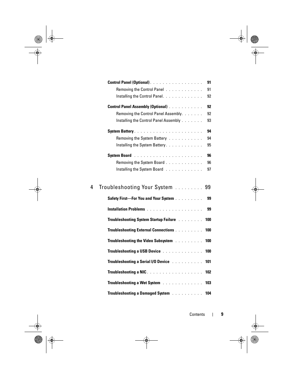 4 troubleshooting your system | Dell PowerEdge C1100 User Manual | Page 9 / 140