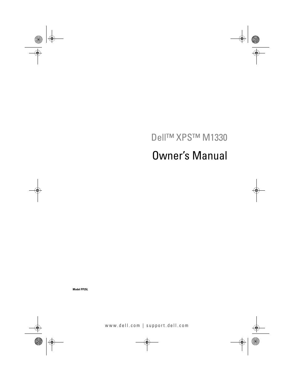 Dell XPS M1330 (M1330, Mid 2007) User Manual | 202 pages