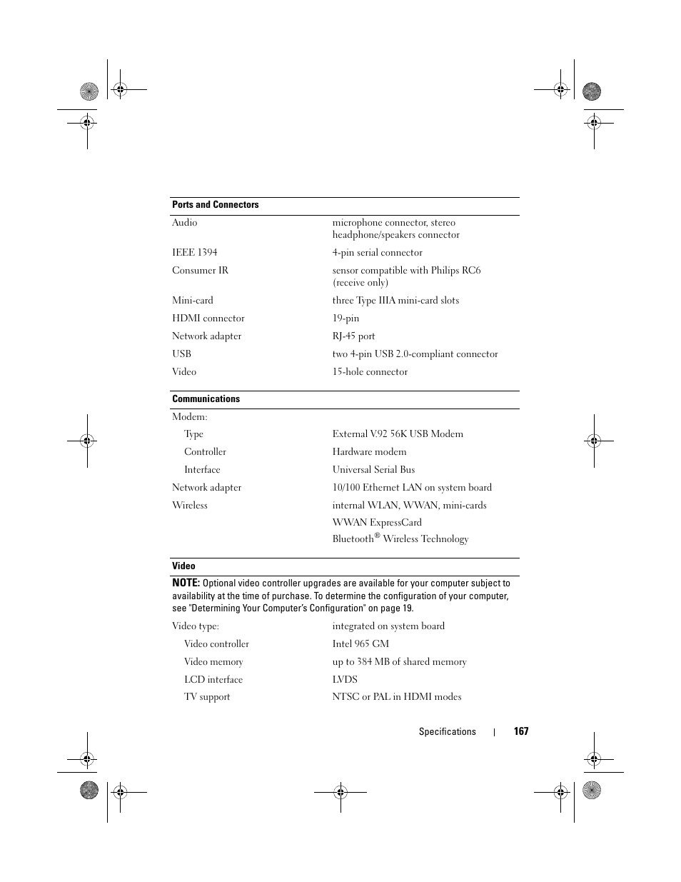 Dell XPS M1330 (M1330, Mid 2007) User Manual | Page 167 / 202