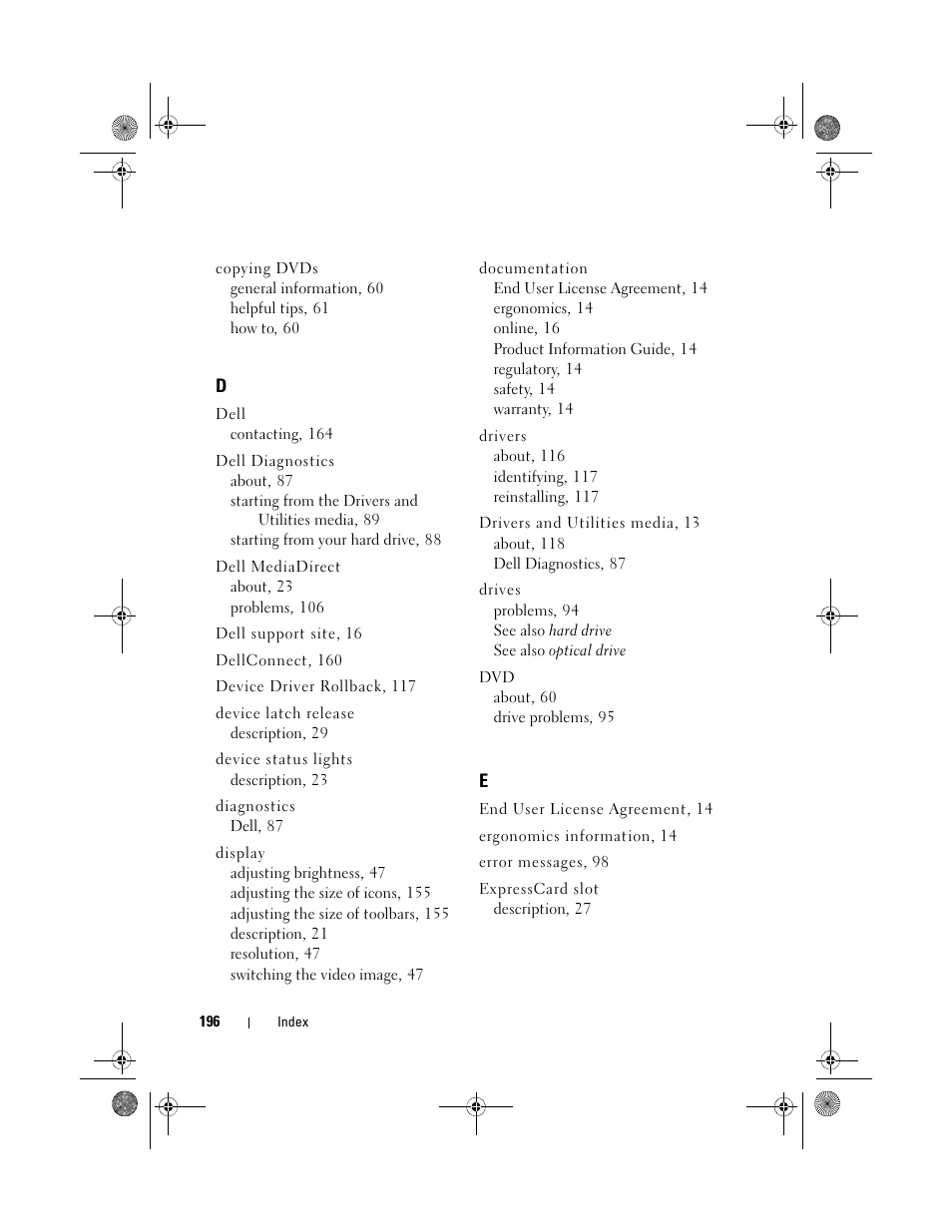 Dell XPS M1330 (M1330, Mid 2007) User Manual | Page 196 / 202