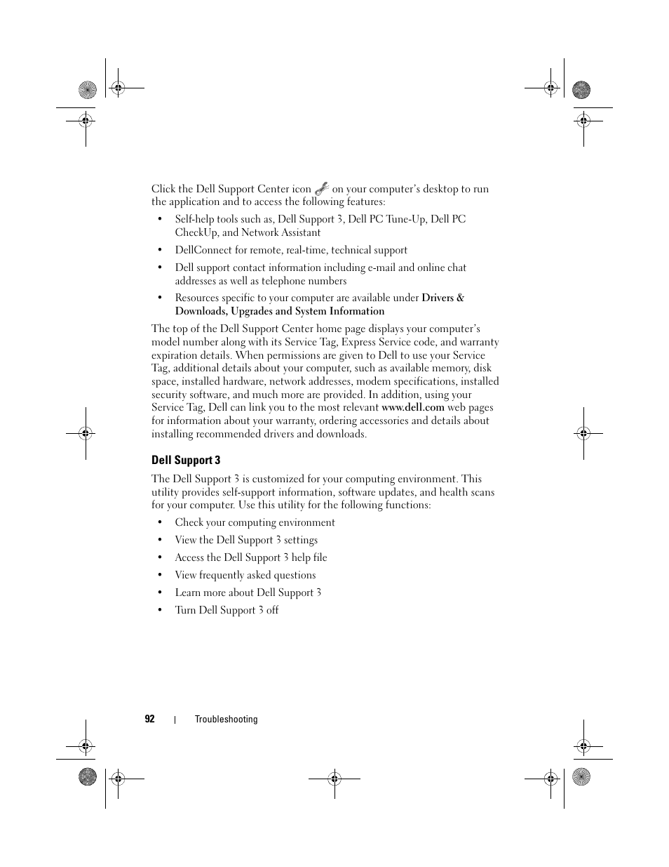 Dell support 3 | Dell XPS M1330 (M1330, Mid 2007) User Manual | Page 92 / 202