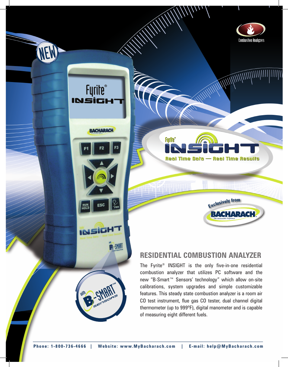 Bacharach Fyrite Insight Residential Combustion Analyzer User Manual | 2 pages
