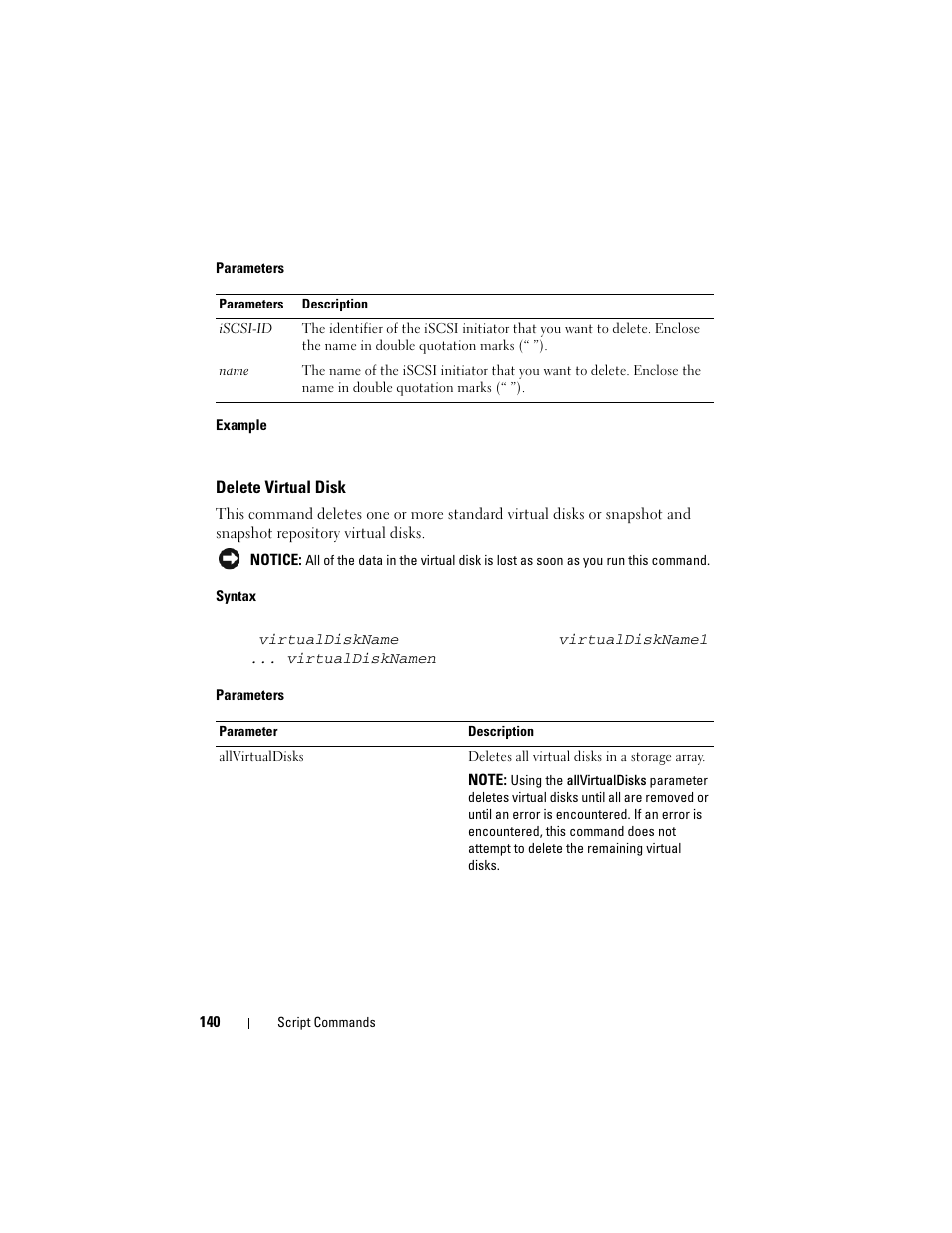 Delete virtual disk | Dell PowerVault MD3000 User Manual | Page 140 / 236