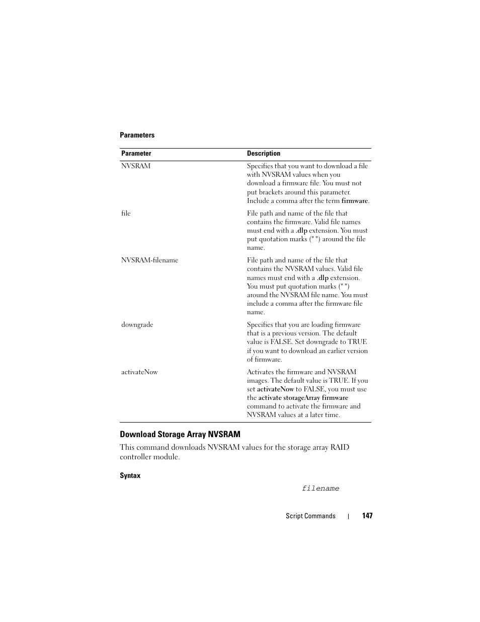 Download storage array nvsram | Dell PowerVault MD3000 User Manual | Page 147 / 236