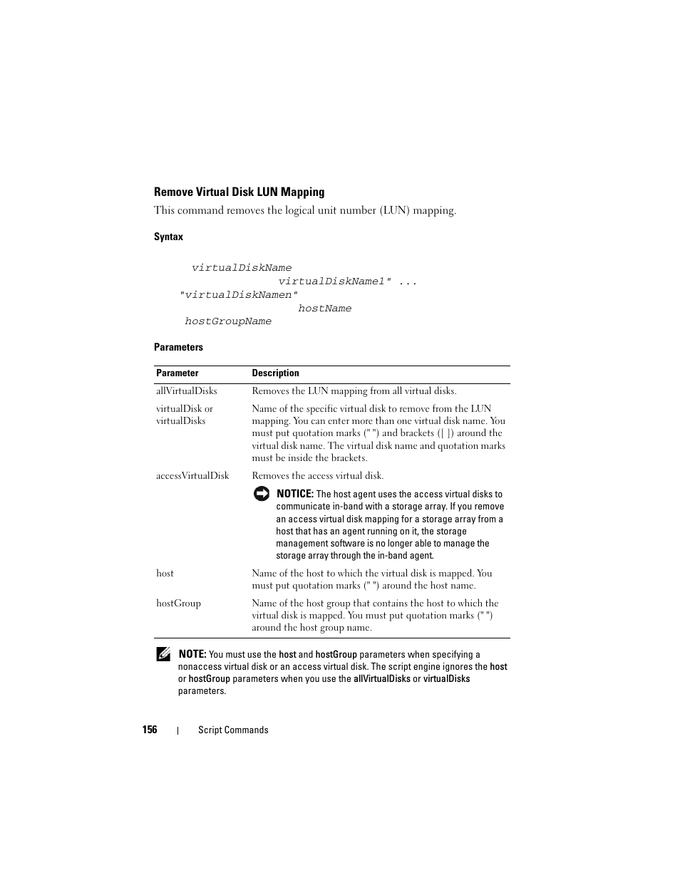 Remove virtual disk lun mapping | Dell PowerVault MD3000 User Manual | Page 156 / 236