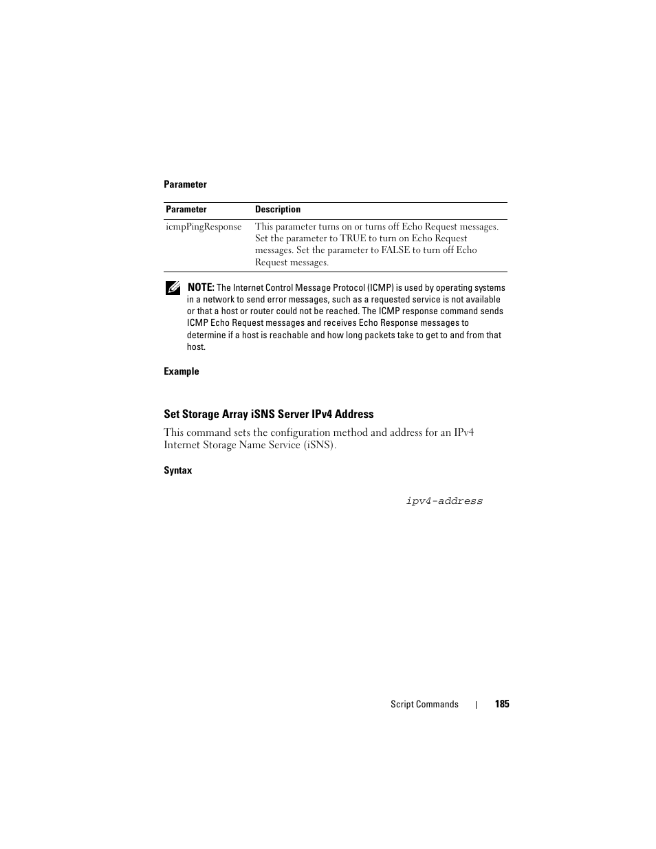 Set storage array isns server ipv4 address | Dell PowerVault MD3000 User Manual | Page 185 / 236