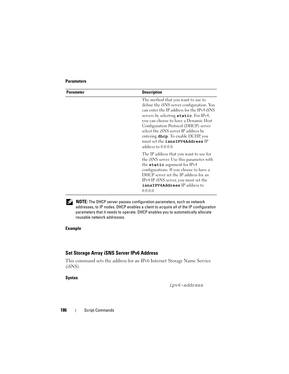 Set storage array isns server ipv6 address | Dell PowerVault MD3000 User Manual | Page 186 / 236