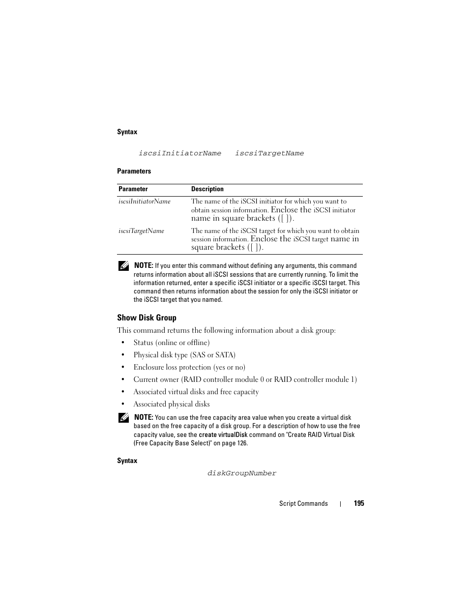 Show disk group | Dell PowerVault MD3000 User Manual | Page 195 / 236