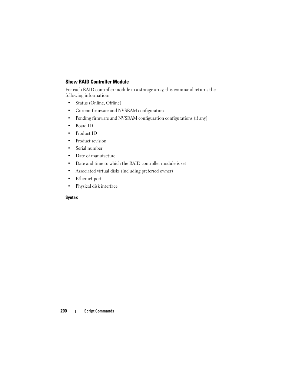 Show raid controller module | Dell PowerVault MD3000 User Manual | Page 200 / 236