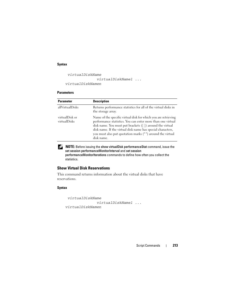 Show virtual disk reservations | Dell PowerVault MD3000 User Manual | Page 213 / 236