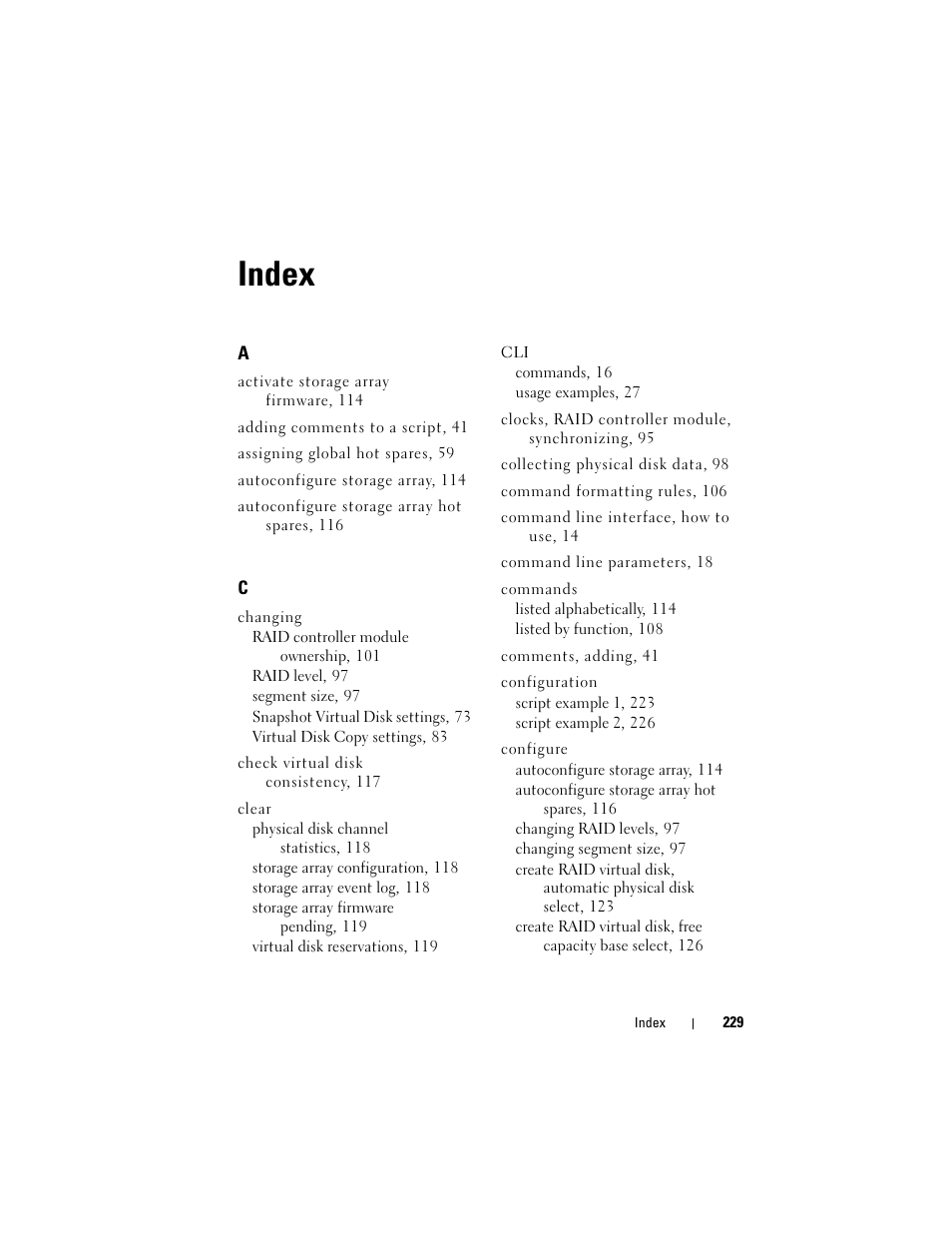 Index | Dell PowerVault MD3000 User Manual | Page 229 / 236