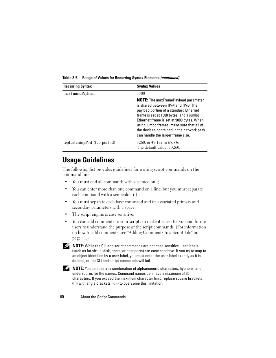 Usage guidelines | Dell PowerVault MD3000 User Manual | Page 40 / 236