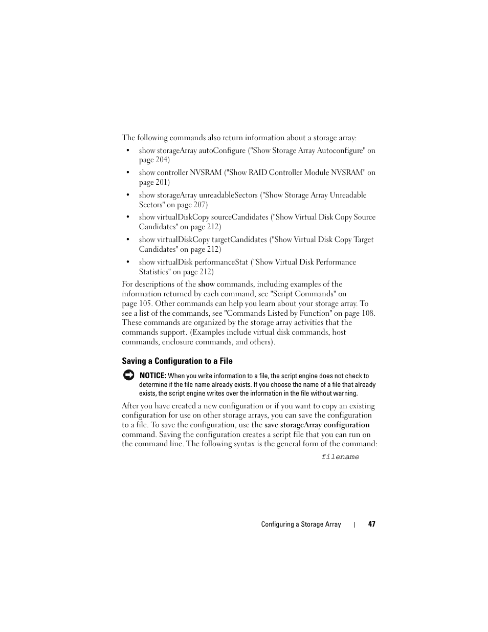 Saving a configuration to a file | Dell PowerVault MD3000 User Manual | Page 47 / 236