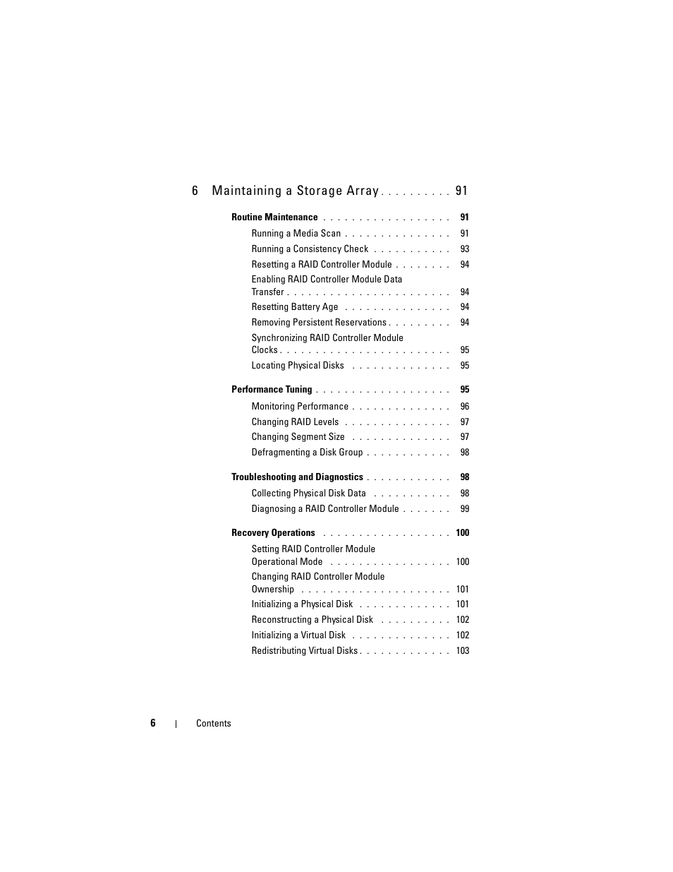 6maintaining a storage array | Dell PowerVault MD3000 User Manual | Page 6 / 236
