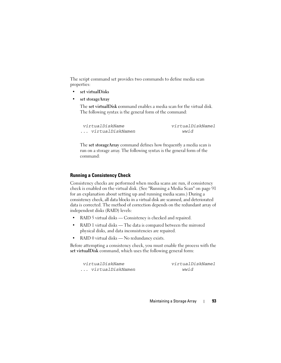 Running a consistency check | Dell PowerVault MD3000 User Manual | Page 93 / 236
