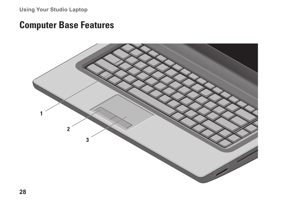 Computer base features | Dell Studio 1557 (Late 2009) User Manual | Page 30 / 102