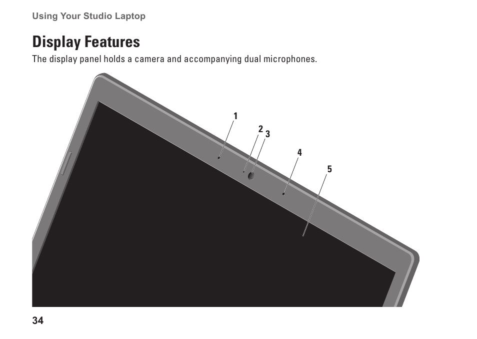 Display features | Dell Studio 1557 (Late 2009) User Manual | Page 36 / 102