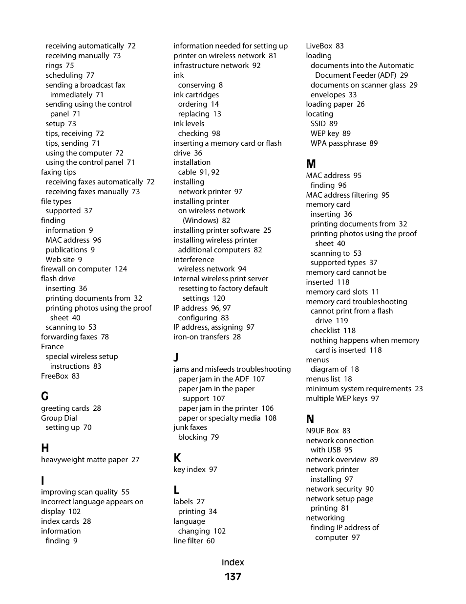 Dell V515w All In One Wireless Inkjet Printer User Manual | Page 137 / 141