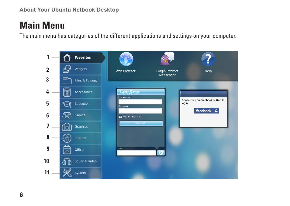 Main menu | Dell Inspiron Zino HD (400, Late 2009) User Manual | Page 8 / 24