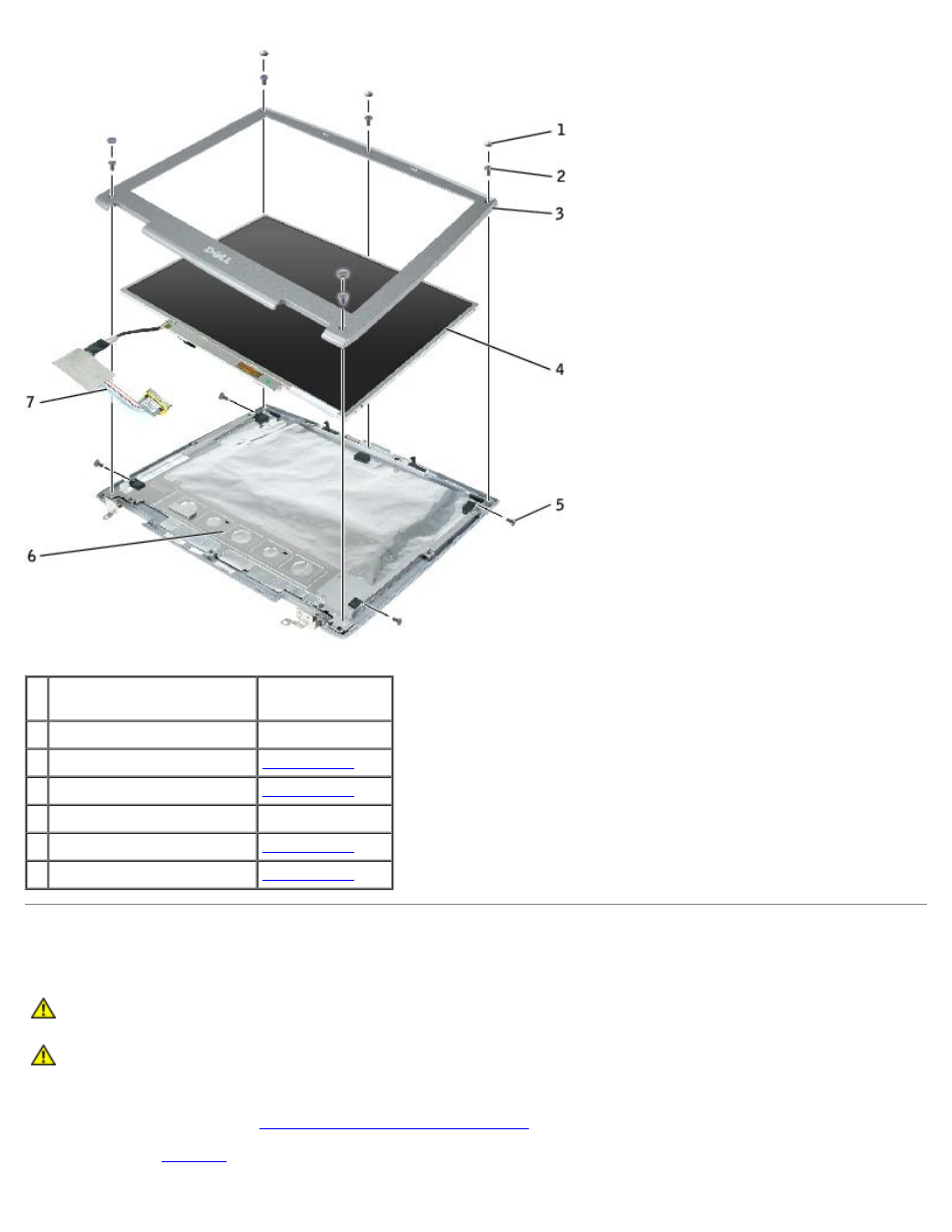 Display bezel | Dell Latitude 100L User Manual | Page 25 / 51