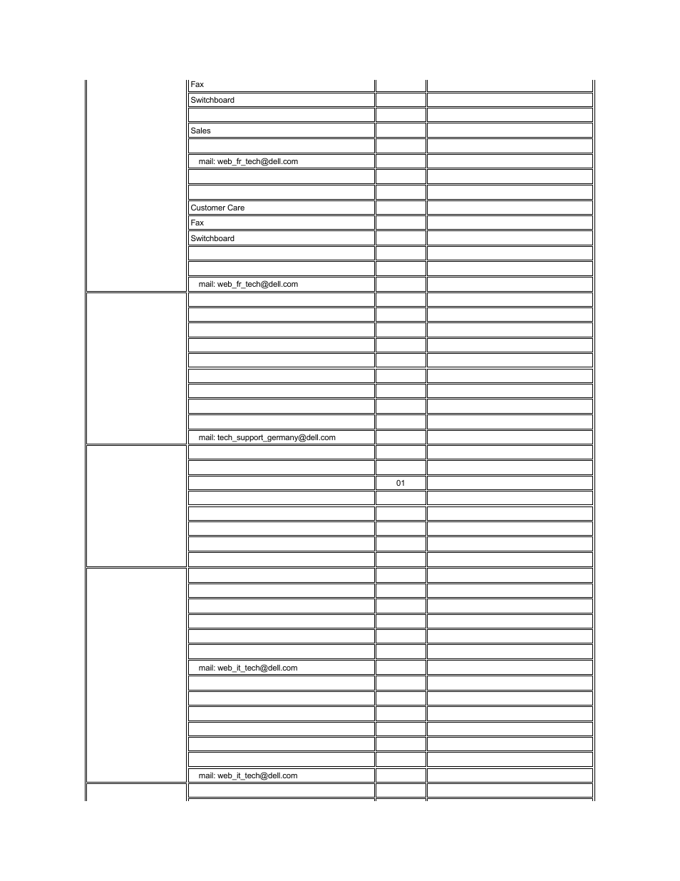 Germany, Langen), Ireland | Bray), Italy, Milan), Luxembourg | Dell OptiPlex GX100 User Manual | Page 11 / 107