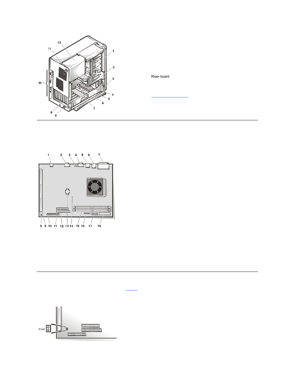 System board components, System board jumpers | Dell OptiPlex GX100 User Manual | Page 50 / 107