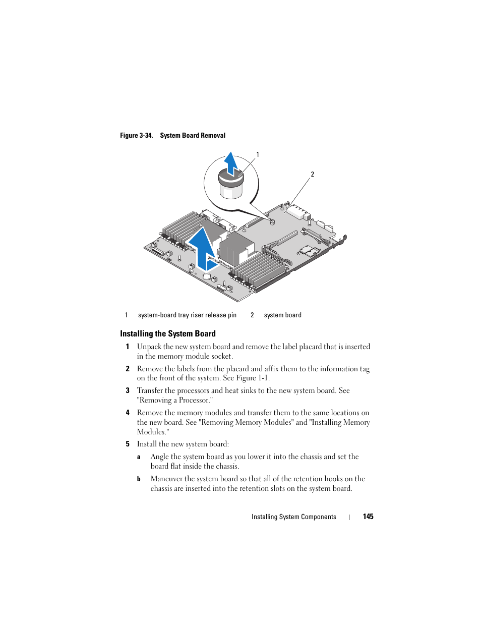 Installing the system board | Dell PowerVault DL2100 User Manual | Page 145 / 200