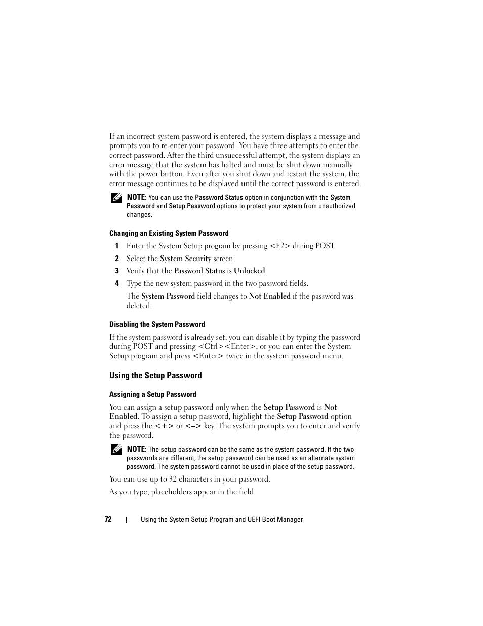 Using the setup password, D "using the setup password" for mor | Dell PowerVault DL2100 User Manual | Page 72 / 200