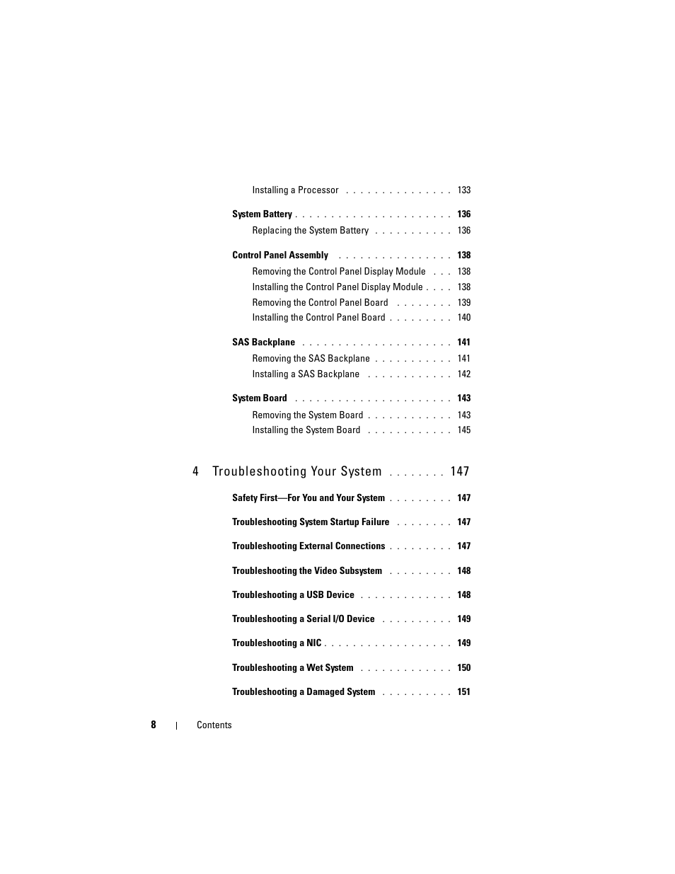 4troubleshooting your system | Dell PowerVault DL2100 User Manual | Page 8 / 200