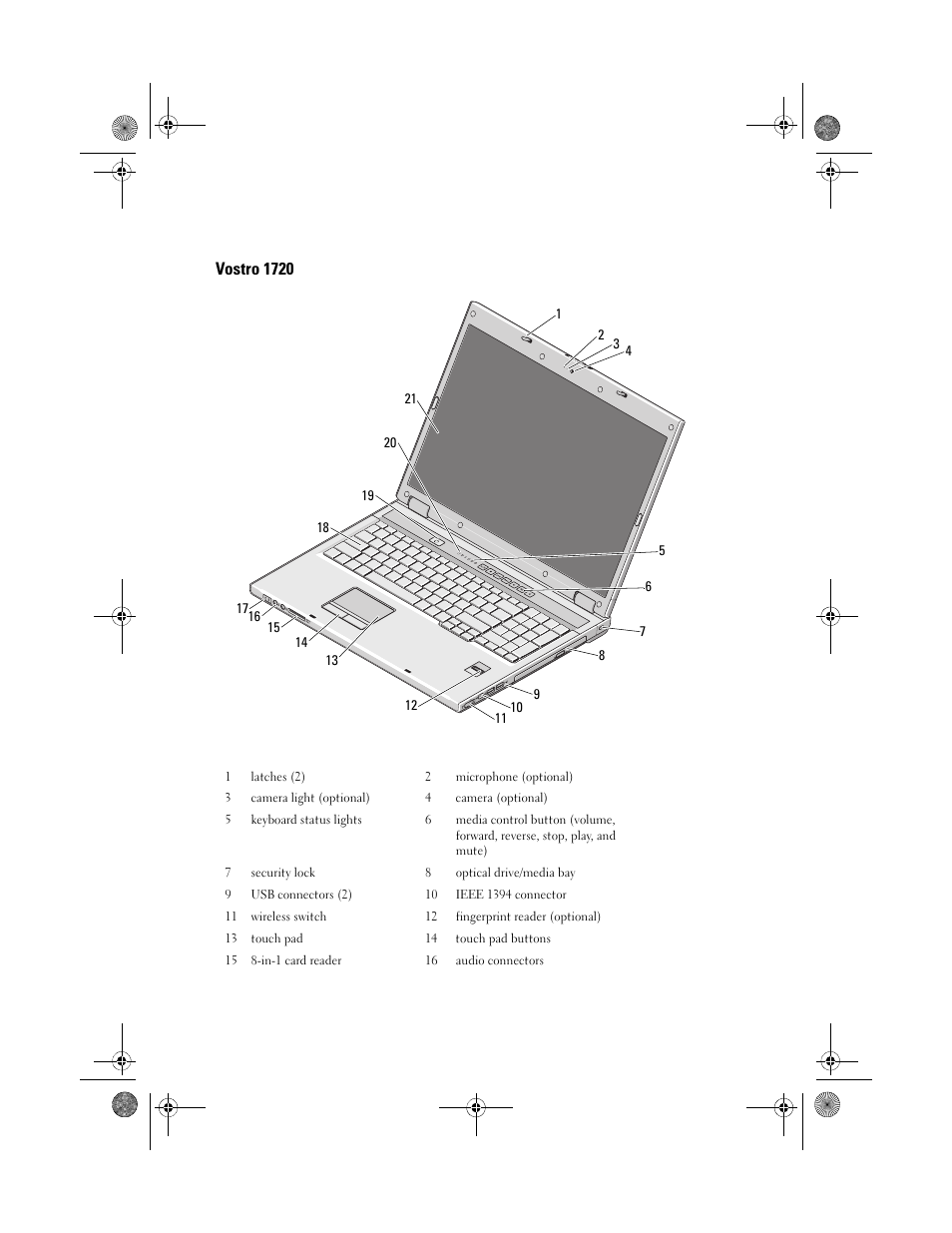 Vostro 1720 | Dell Vostro 1520 (Early 2009) User Manual | Page 5 / 12