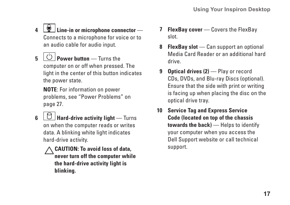Dell Inspiron 570 (Late 2009) User Manual | Page 19 / 70