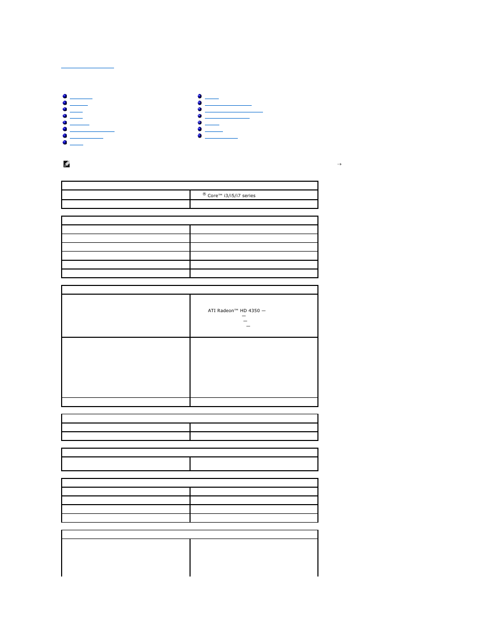 Technical specifications | Dell Vostro 430 (Late 2009) User Manual | Page 11 / 48